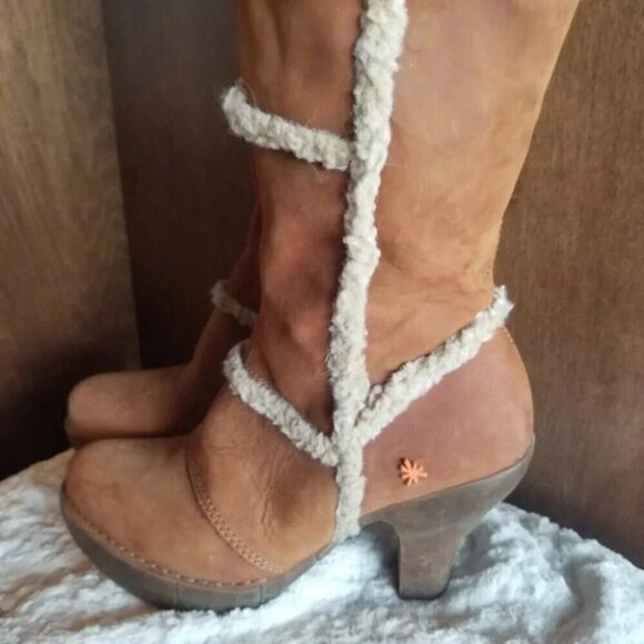 The Art Company Sherpa Leather Suede Knee High Boots 37 - Picture 7 of 15